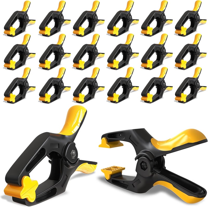 EQUIPTZ Spring Clamps 3 inch - 20 Pack Clamps for Backdrop Stand, Tarps, Crafts & Pool Cover with 1.5 Inch Mouth Opening - Small Clamps for Photography Studio with Non-Detachable Jaw Pads - Image 1
